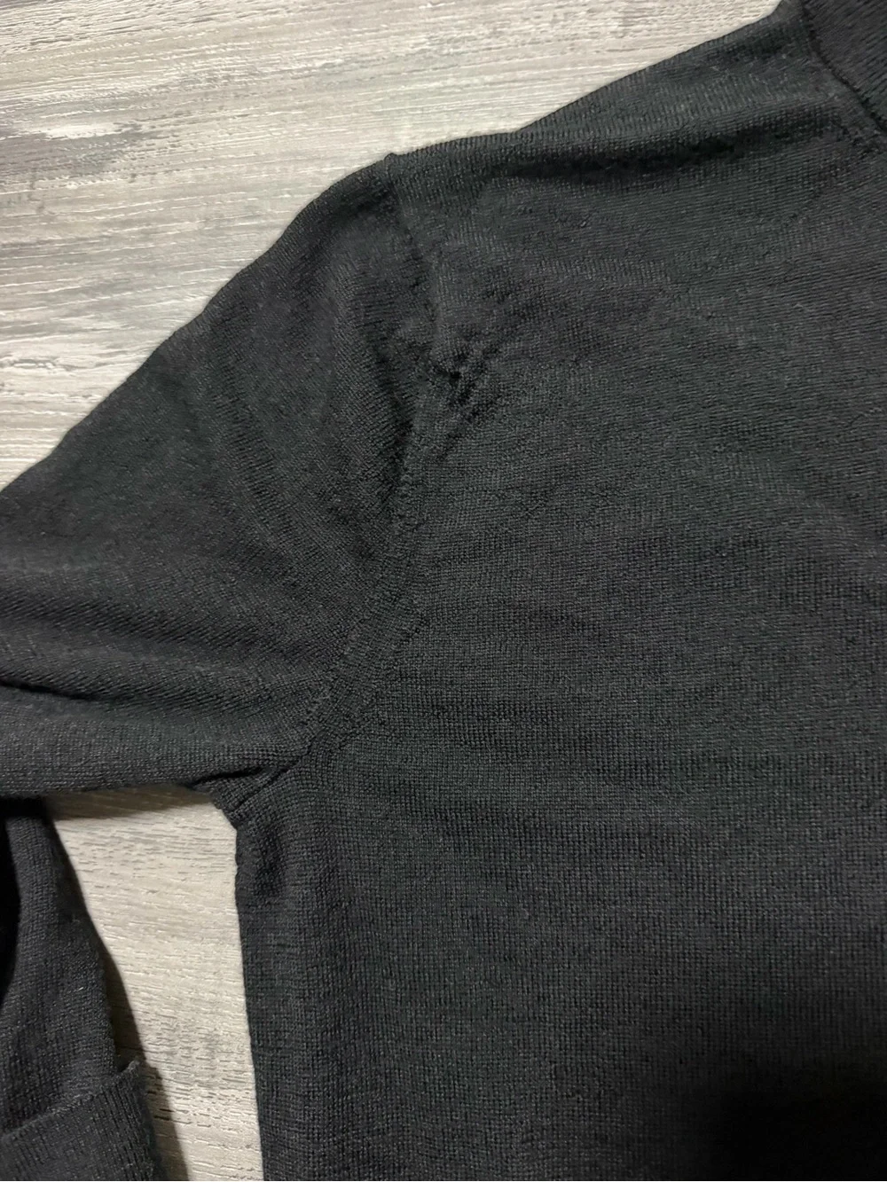 Banana Republic Men's Black 1/4 Zip Sweater Large 100% Merino Wool Pullover